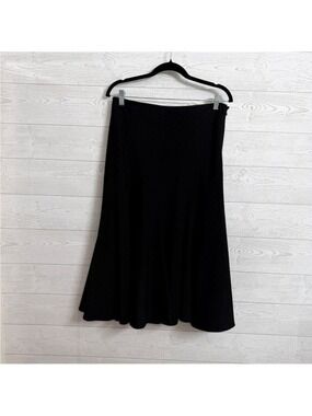 John Paul Richard Women’s Black Striped Maxi Flare Skirt. Size 8